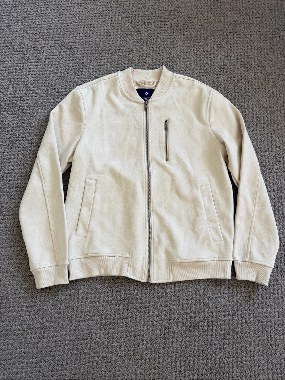 Ben Sherman Cream Zip-Up Bomber Sweater